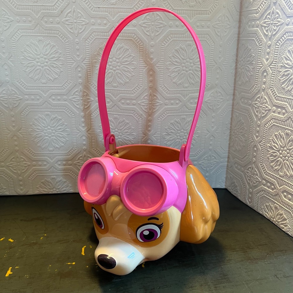 Paw Patrol Skye Plastic Trick or Treat Bucket Pink Easter Basket Storage Pail